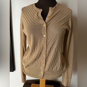 Dana Buchman Metallic Gold Cardigan